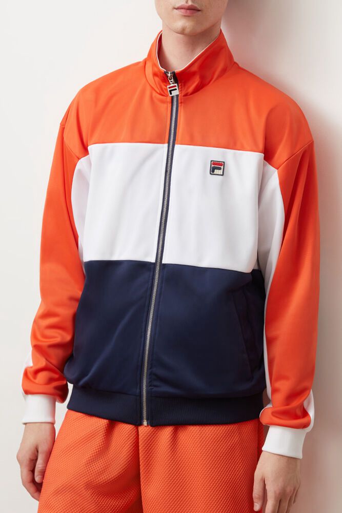 Fila Jakke Herre Oransje/Hvite/Marineblå Sterling Track 524386-IAC